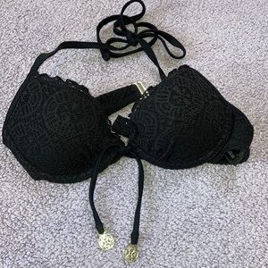 Black lace bathing suit top